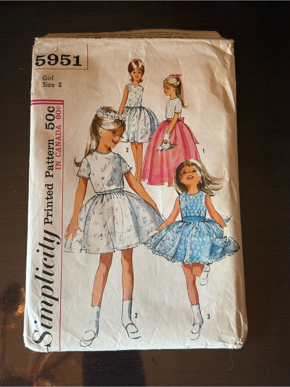 Vintage Simplicity Girls' Party Dress Pattern - Size 8